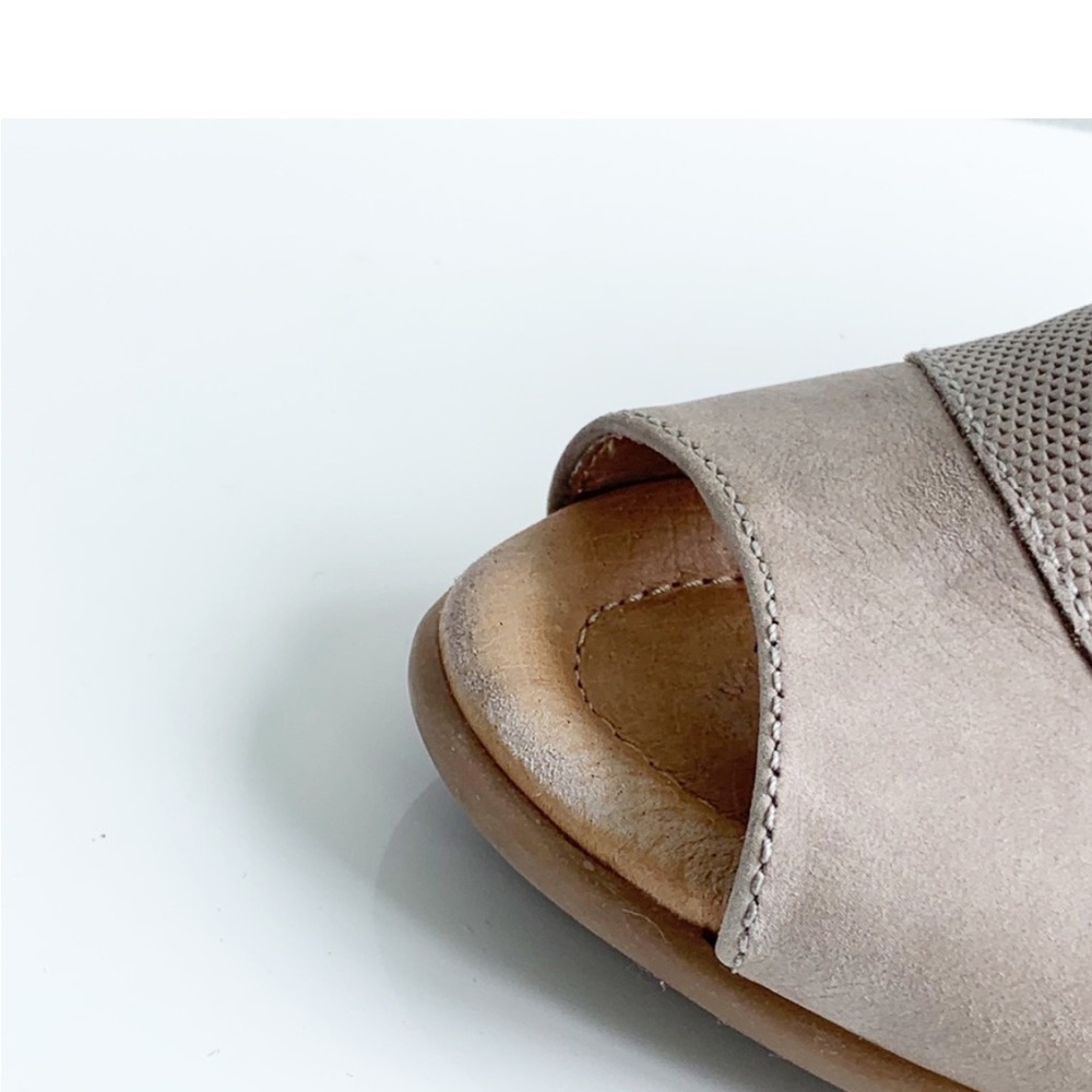 Earth Coriander Mid Heel Wedge Leather Sandal 10B